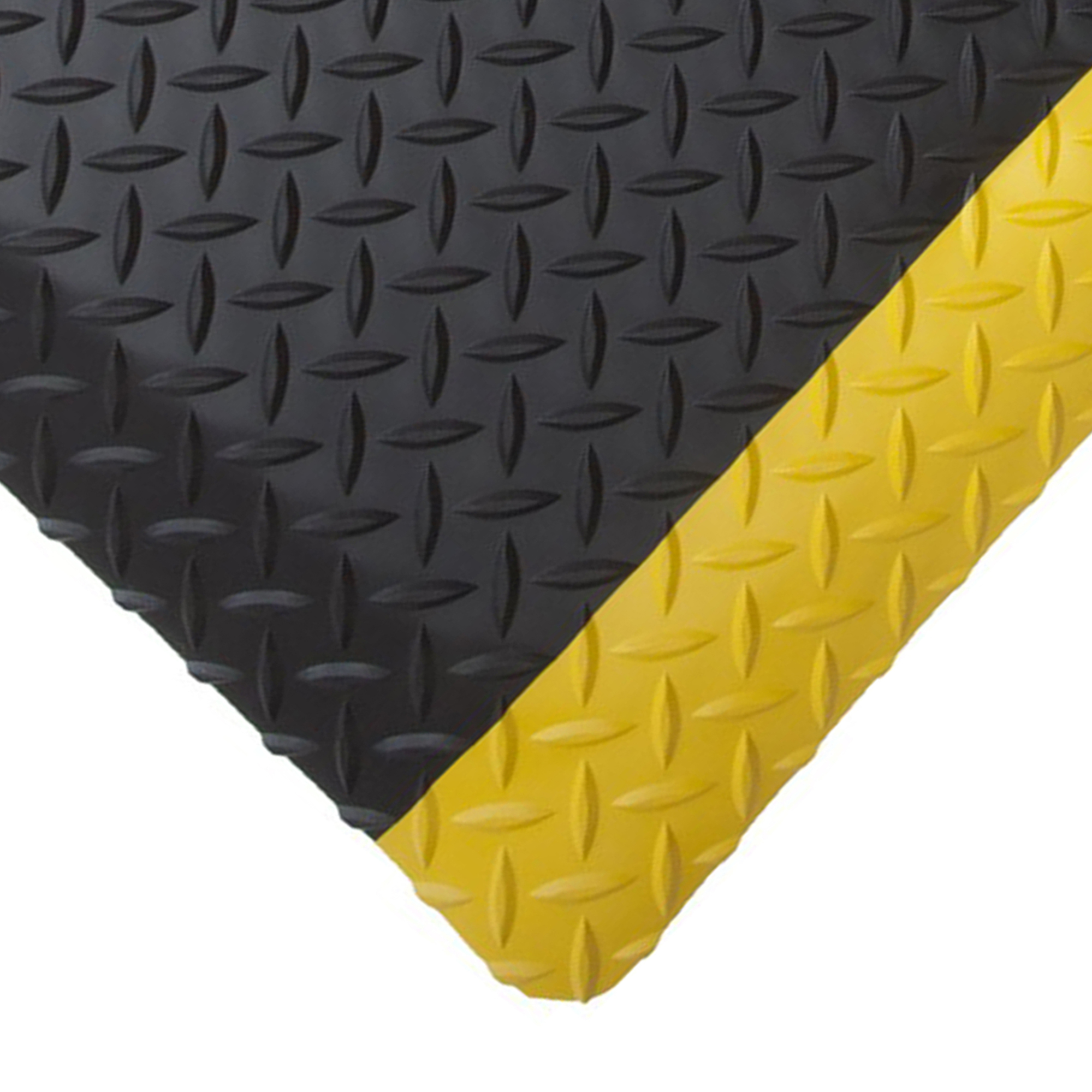 Rhino Mats American Classic Anti-Fatigue Mat — 3ft. x 8ft. x 9/16in., Diamond Plate, Black/Yellow, Model# DV-3696-BY916